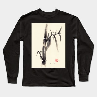 Silence - Sumie ink wash bamboo painting Long Sleeve T-Shirt